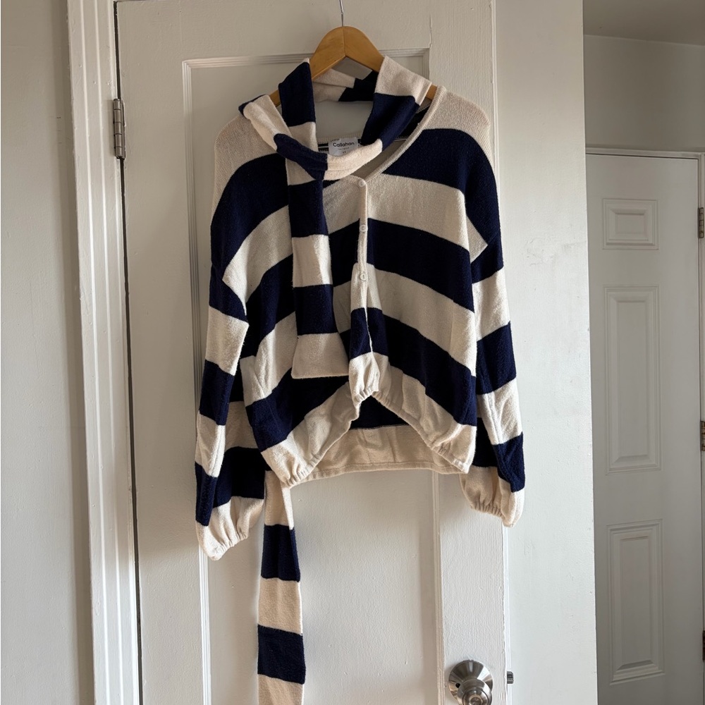 Callahan Navy and Cream Striped Sweater